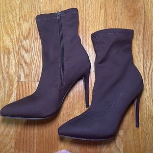 Brown booties from fashion nova